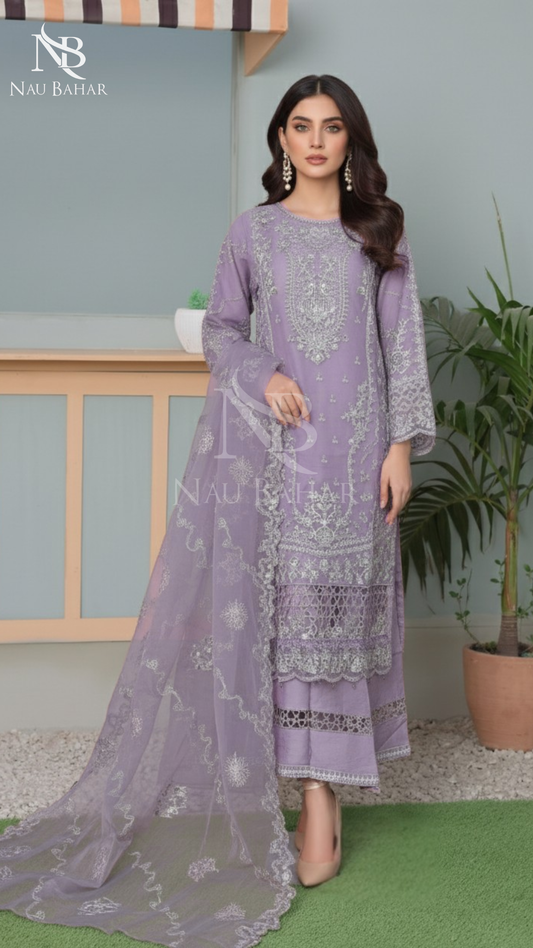 NB-06 Festive Formal Vol 2 Embroidered Organza Stitched 3 Piece Suit