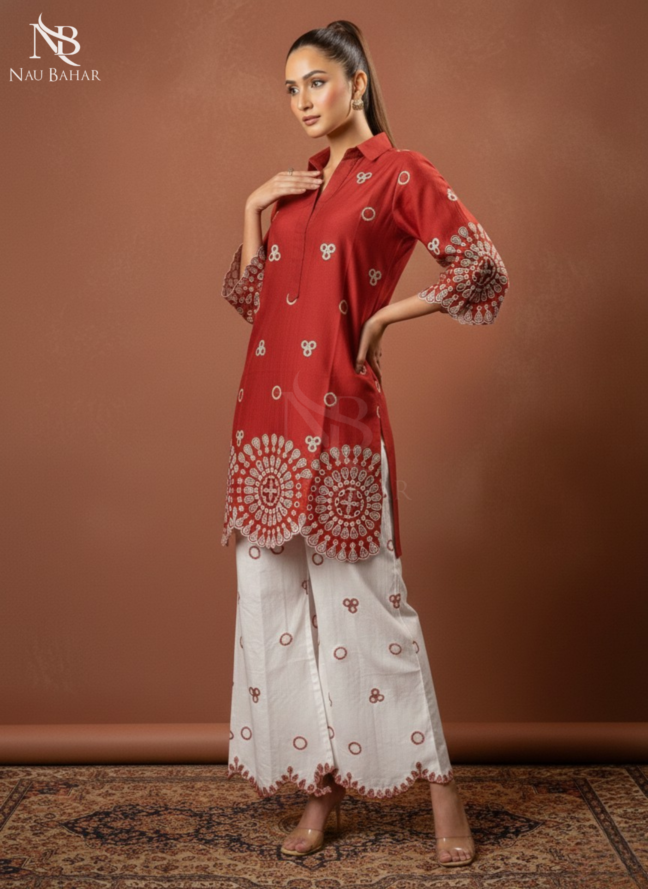 LP01 Embroidered Lawn 2 Piece Co-Ords Set