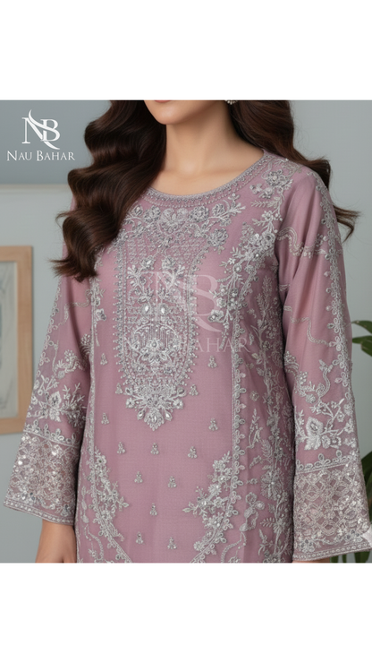 NB-21 Festive Formal Vol 3 Embroidered Organza Stitched 3 Piece Suit