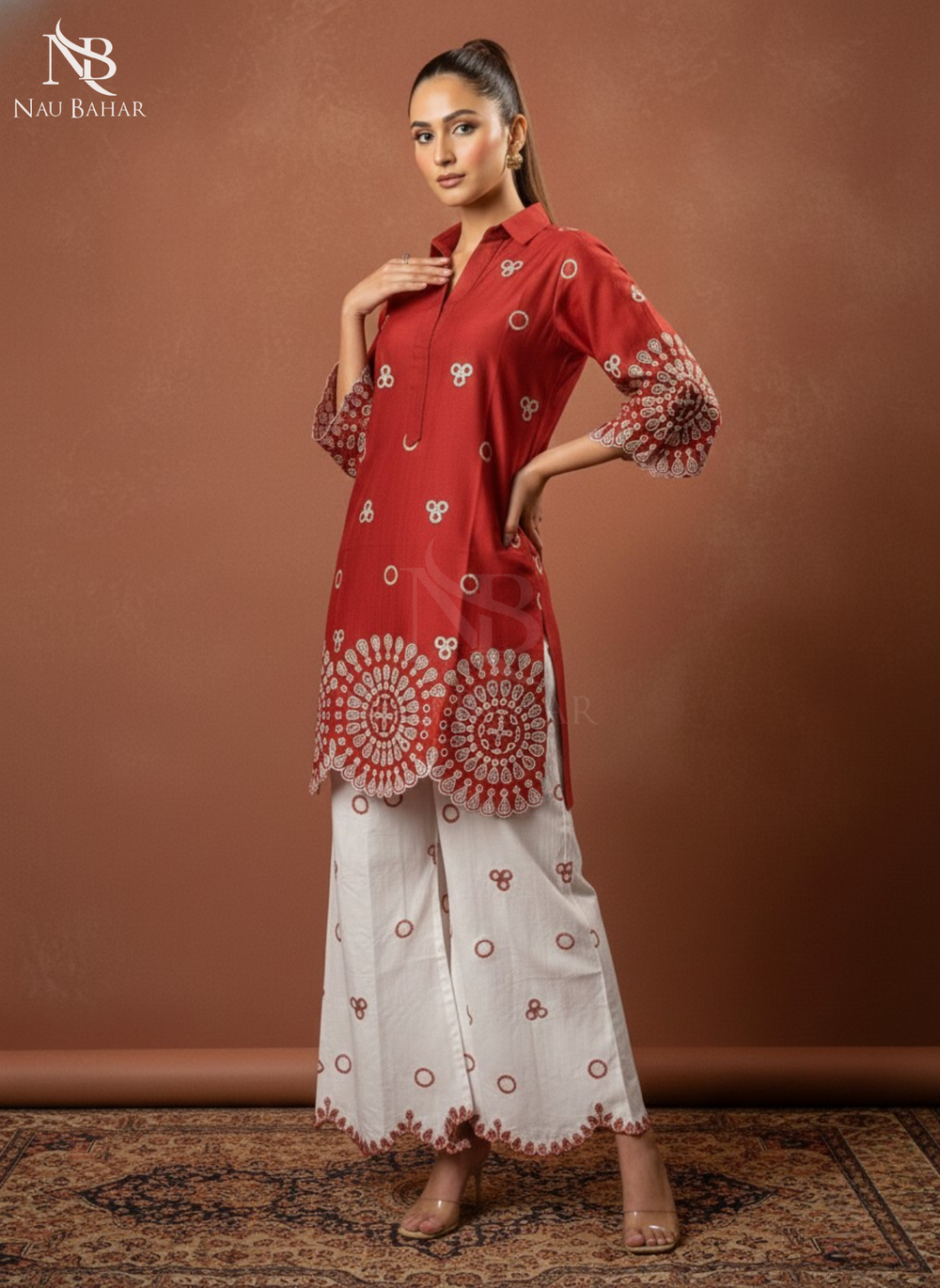 LP01 Embroidered Lawn 2 Piece Co-Ords Set