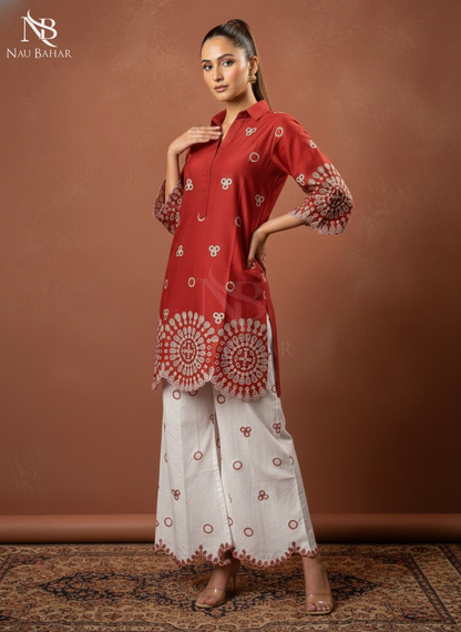 LP01 Embroidered Lawn 2 Piece Co-Ords Set