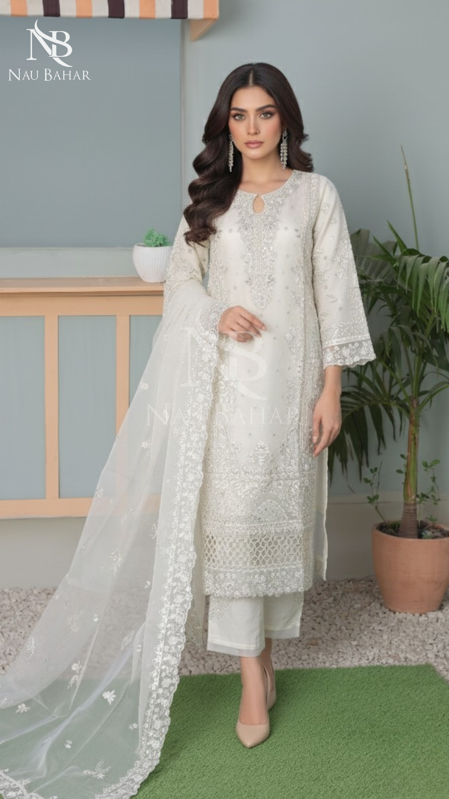 NB-21 Festive Formal Vol 2 Embroidered Organza Stitched 3 Piece Suit
