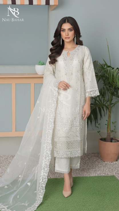 NB-21 Festive Formal Vol 2 Embroidered Organza Stitched 3 Piece Suit