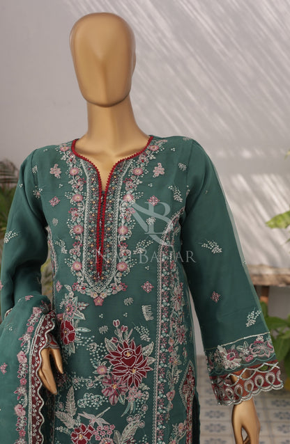 NB-19 Festive Formal Vol 3 Embroidered Organza Stitched 3 Piece Suit