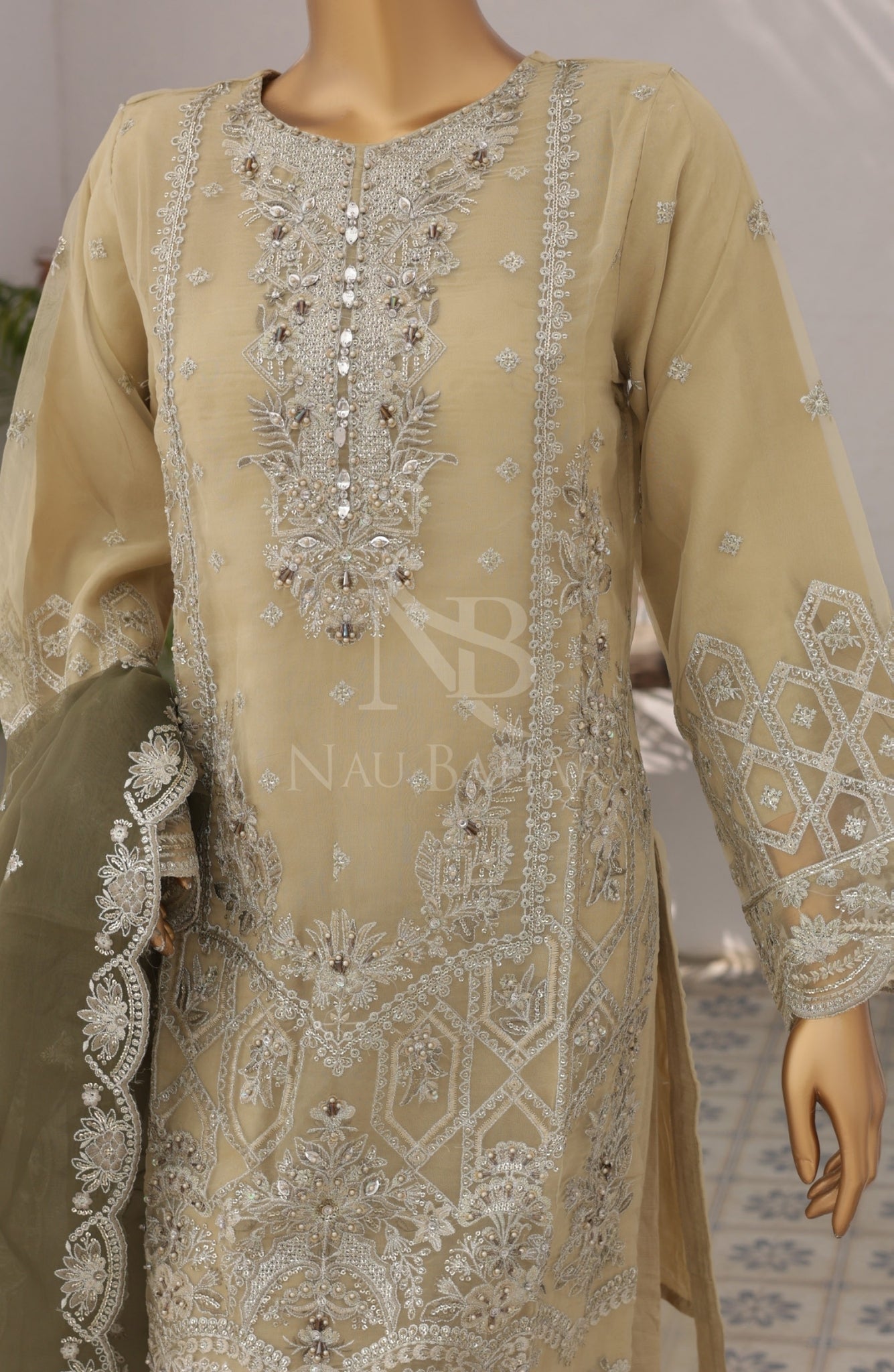 NB-10 Festive Formal Vol 4 Embroidered Organza Stitched 3 Piece Suit