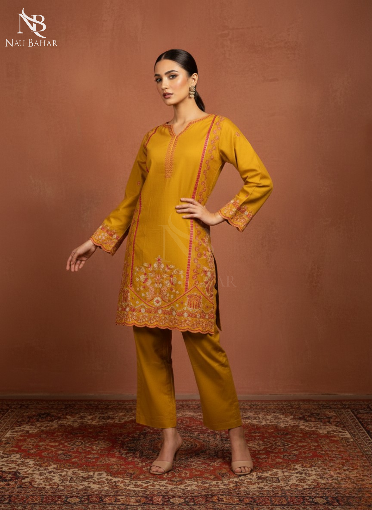 ZB03 Embroidered Lawn 2 Piece Co-Ords Set