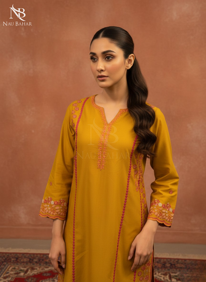 ZB03 Embroidered Lawn 2 Piece Co-Ords Set