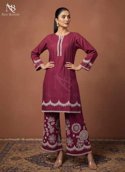 LP04 Embroidered Lawn 2 Piece Co-Ords Set
