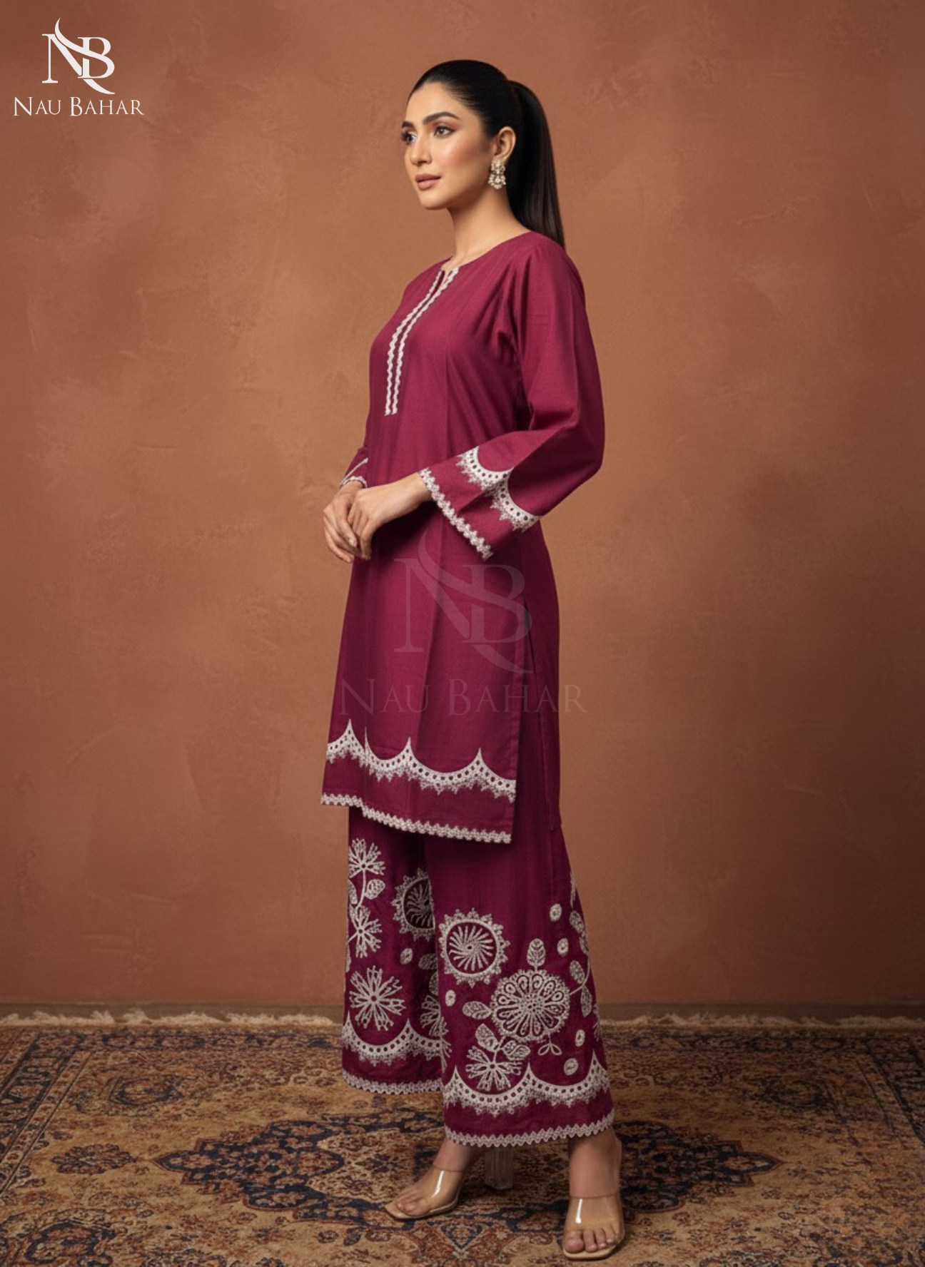 LP04 Embroidered Lawn 2 Piece Co-Ords Set