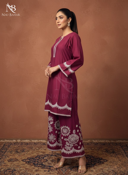 LP04 Embroidered Lawn 2 Piece Co-Ords Set