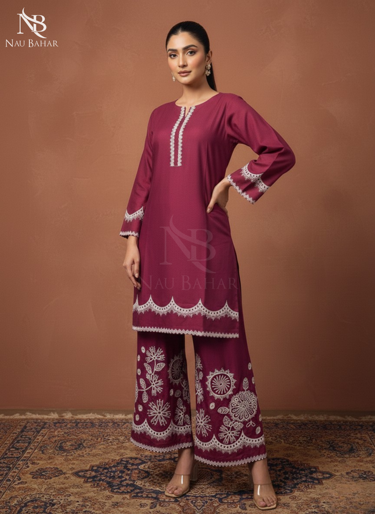 LP04 Embroidered Lawn 2 Piece Co-Ords Set