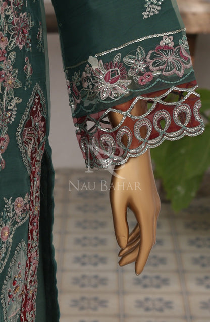 NB-19 Festive Formal Vol 3 Embroidered Organza Stitched 3 Piece Suit