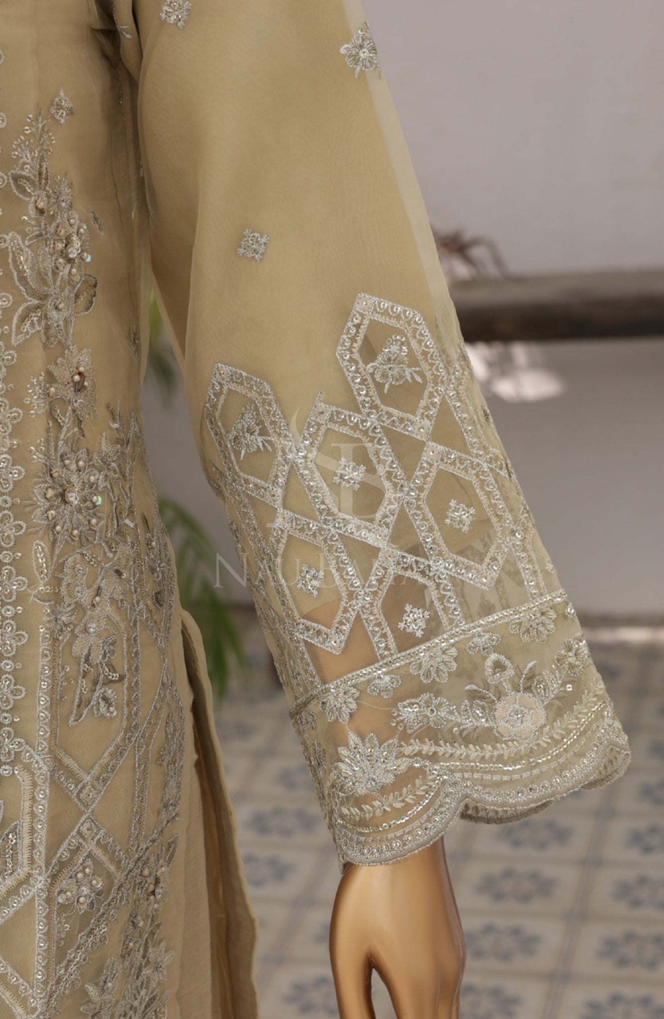 NB-10 Festive Formal Vol 4 Embroidered Organza Stitched 3 Piece Suit