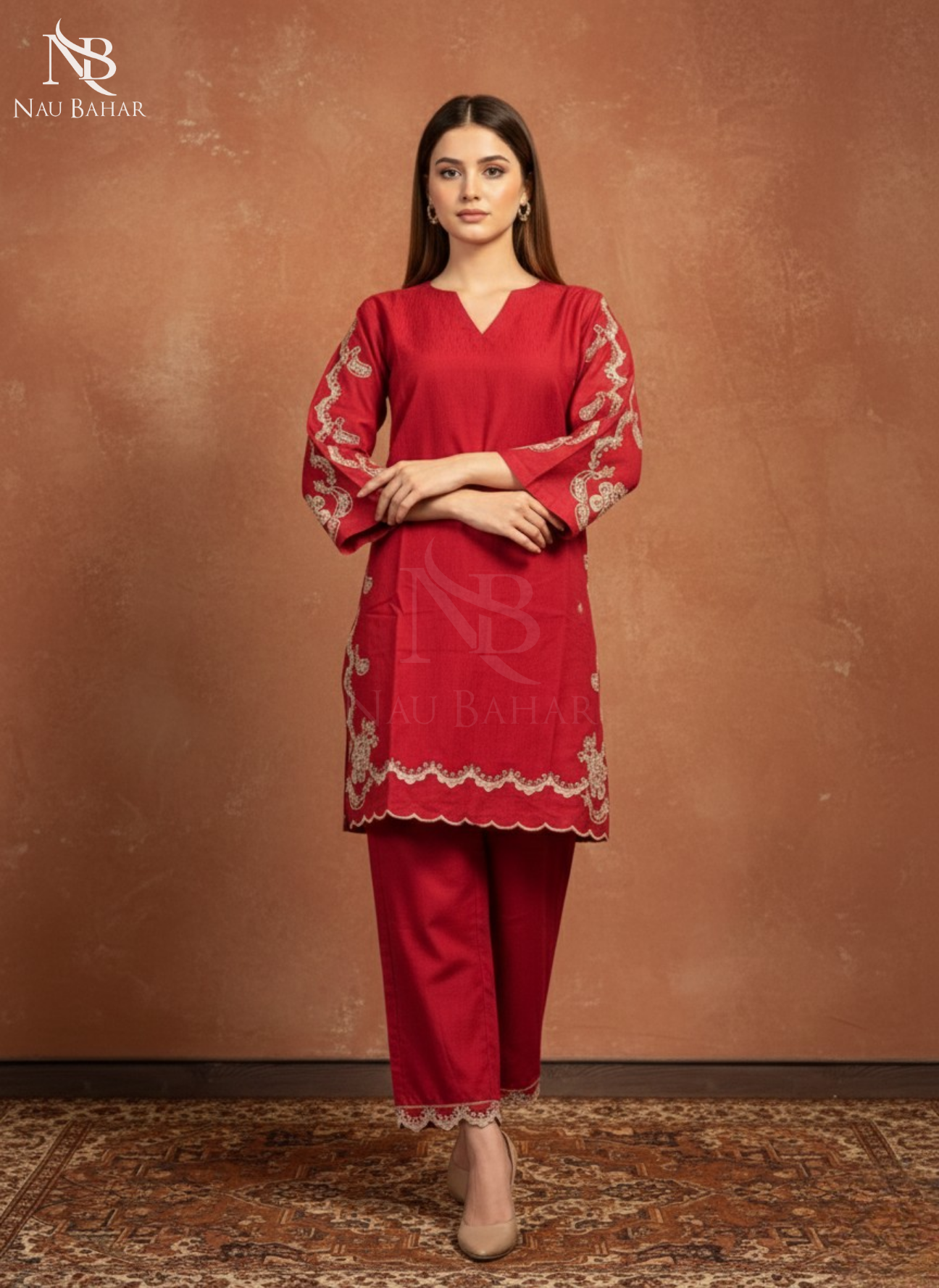 LP06 Embroidered Lawn 2 Piece Co-Ords Set