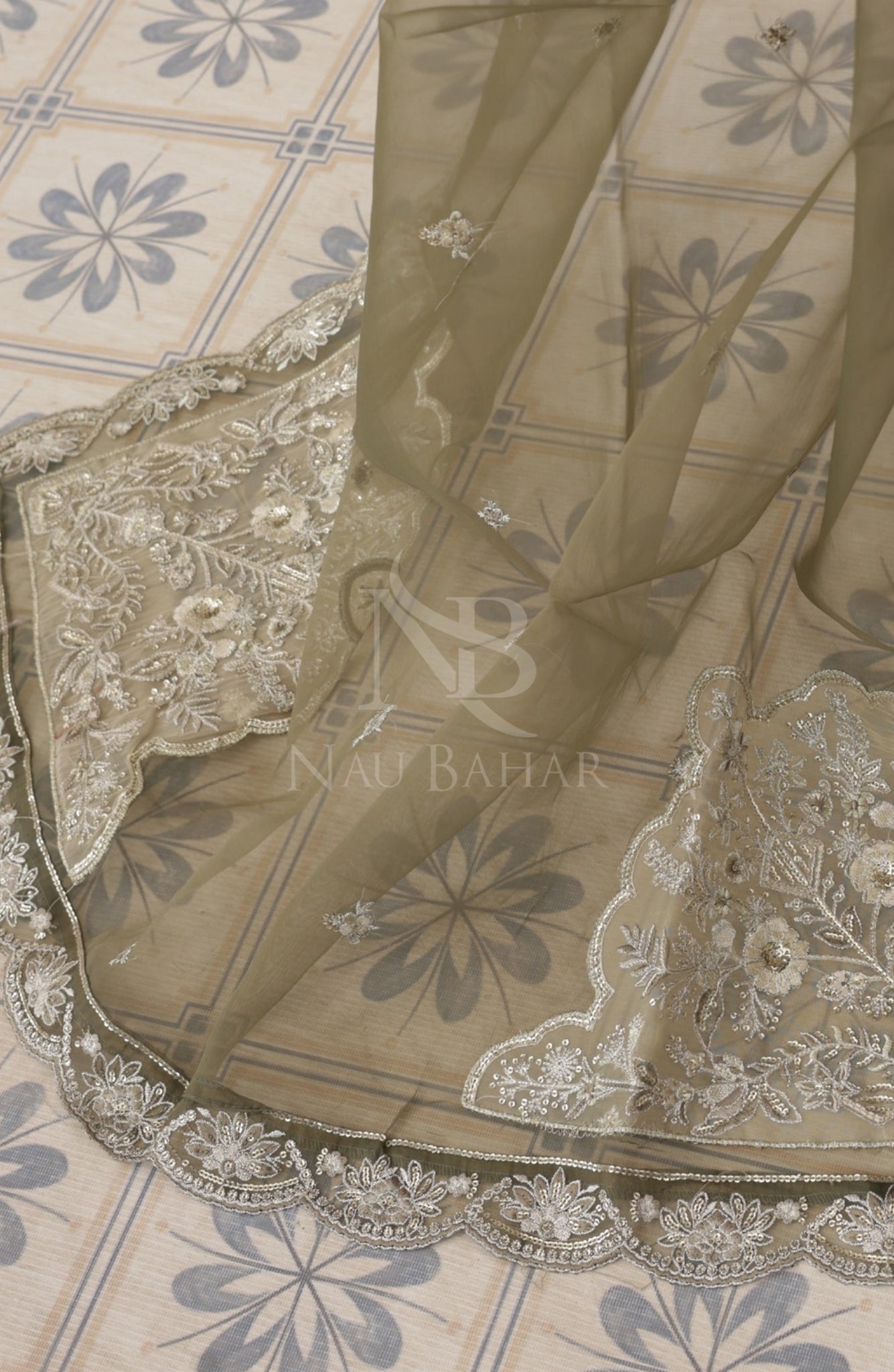 NB-10 Festive Formal Vol 4 Embroidered Organza Stitched 3 Piece Suit