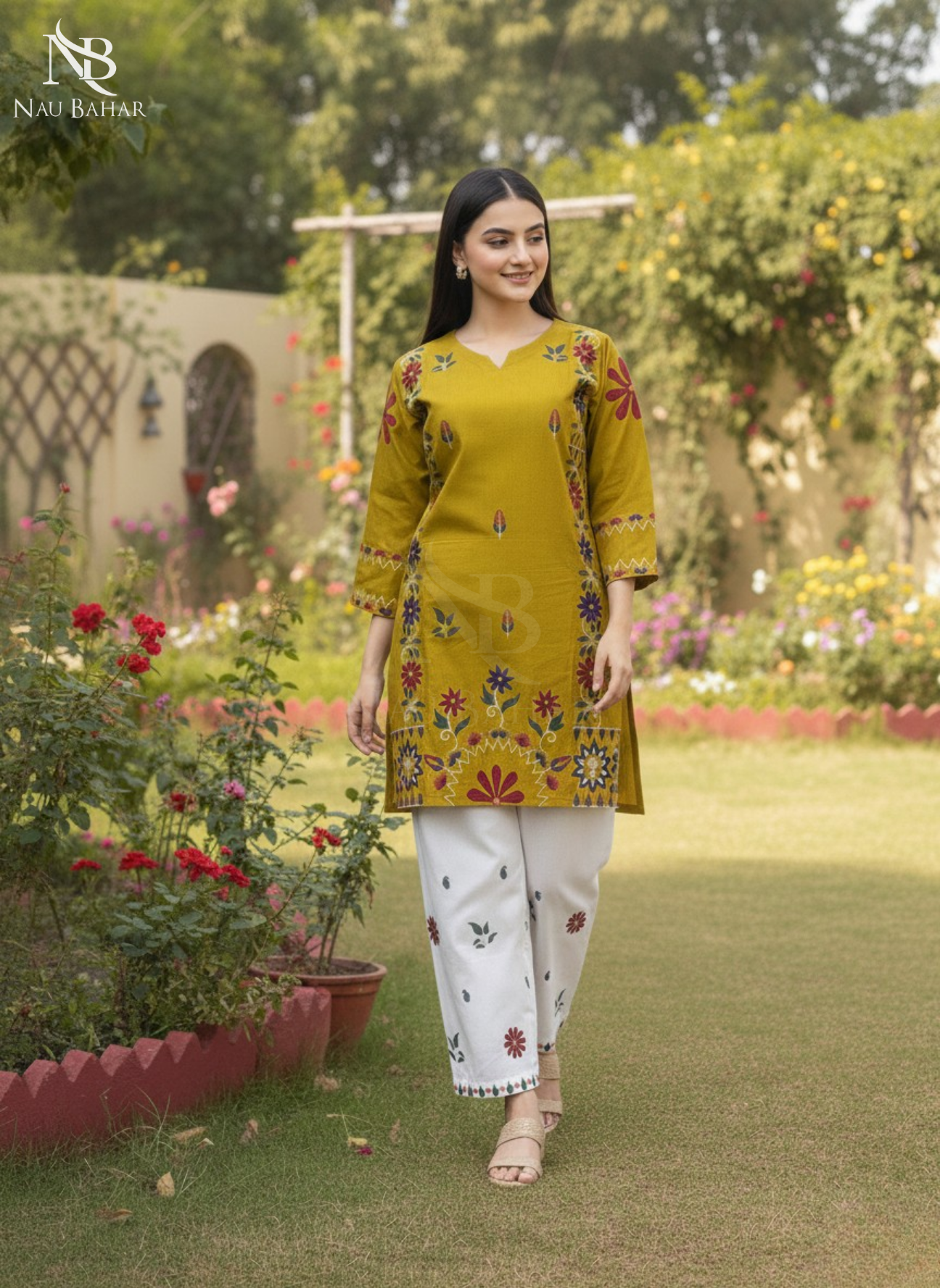 UG26 Embroidered Lawn 2 Piece Co-Ords Set