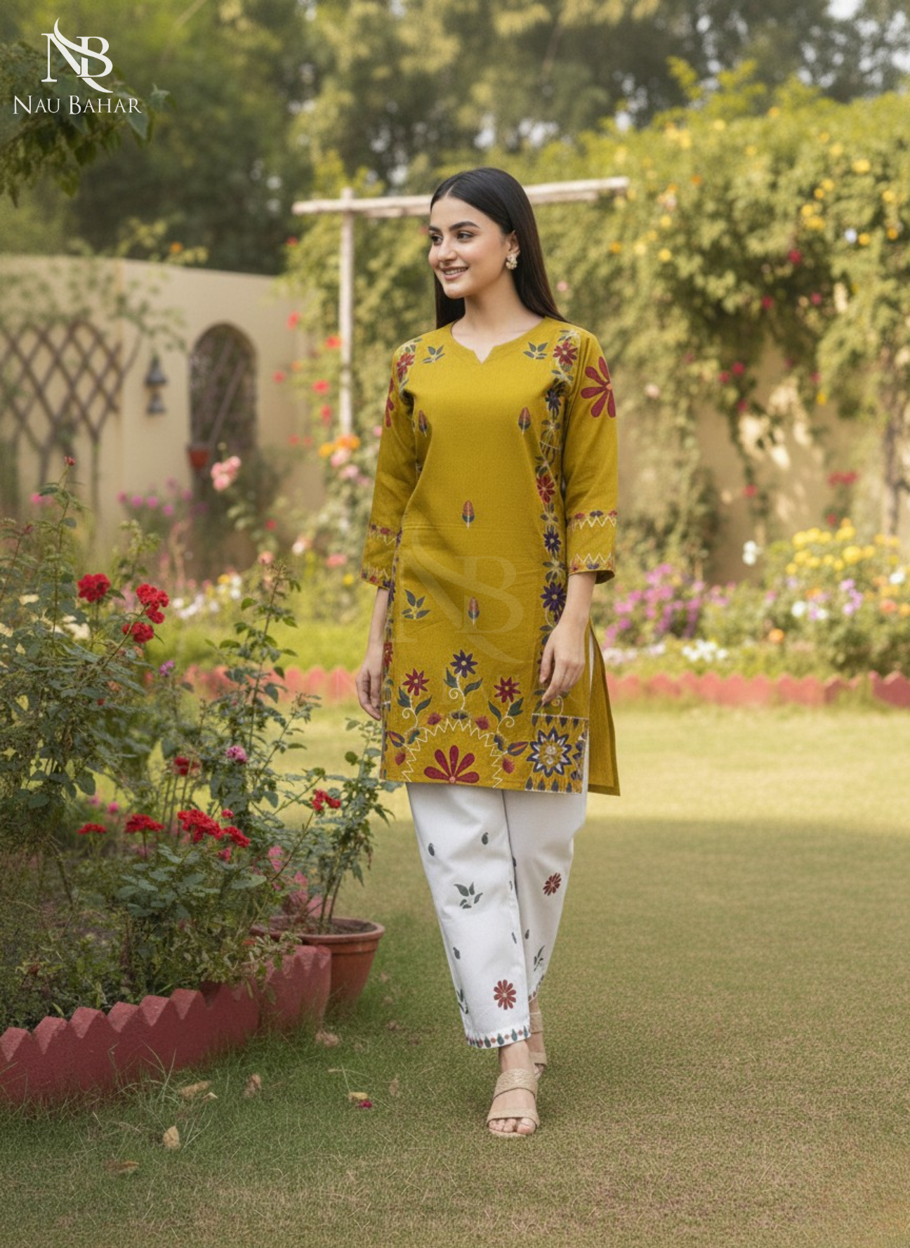 UG26 Embroidered Lawn 2 Piece Co-Ords Set