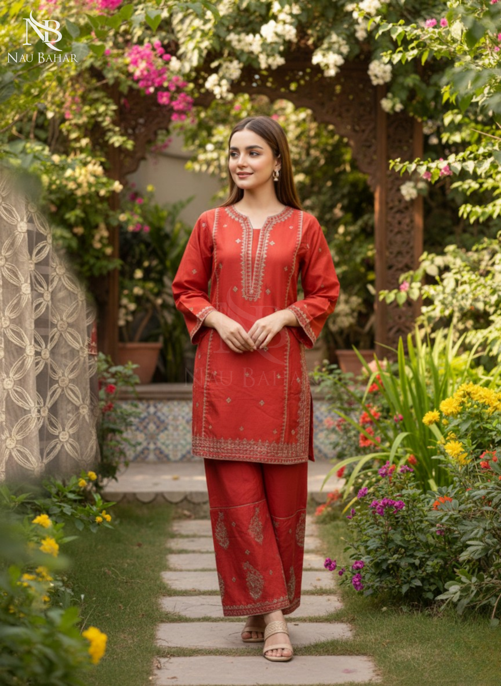 UG17 Embroidered Lawn 2 Piece Co-Ords Set