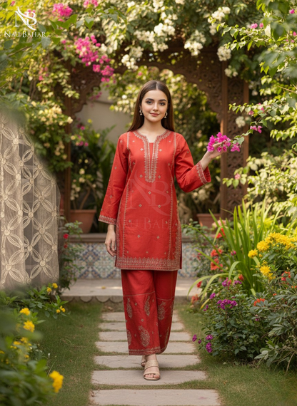 UG17 Embroidered Lawn 2 Piece Co-Ords Set