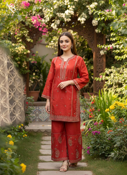UG17 Embroidered Lawn 2 Piece Co-Ords Set