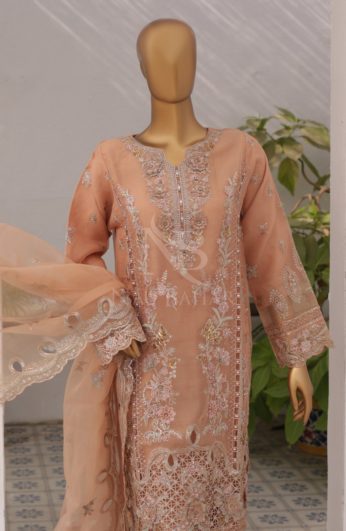 NB-13 Festive Formal Vol 4 Embroidered Organza Stitched 3 Piece Suit