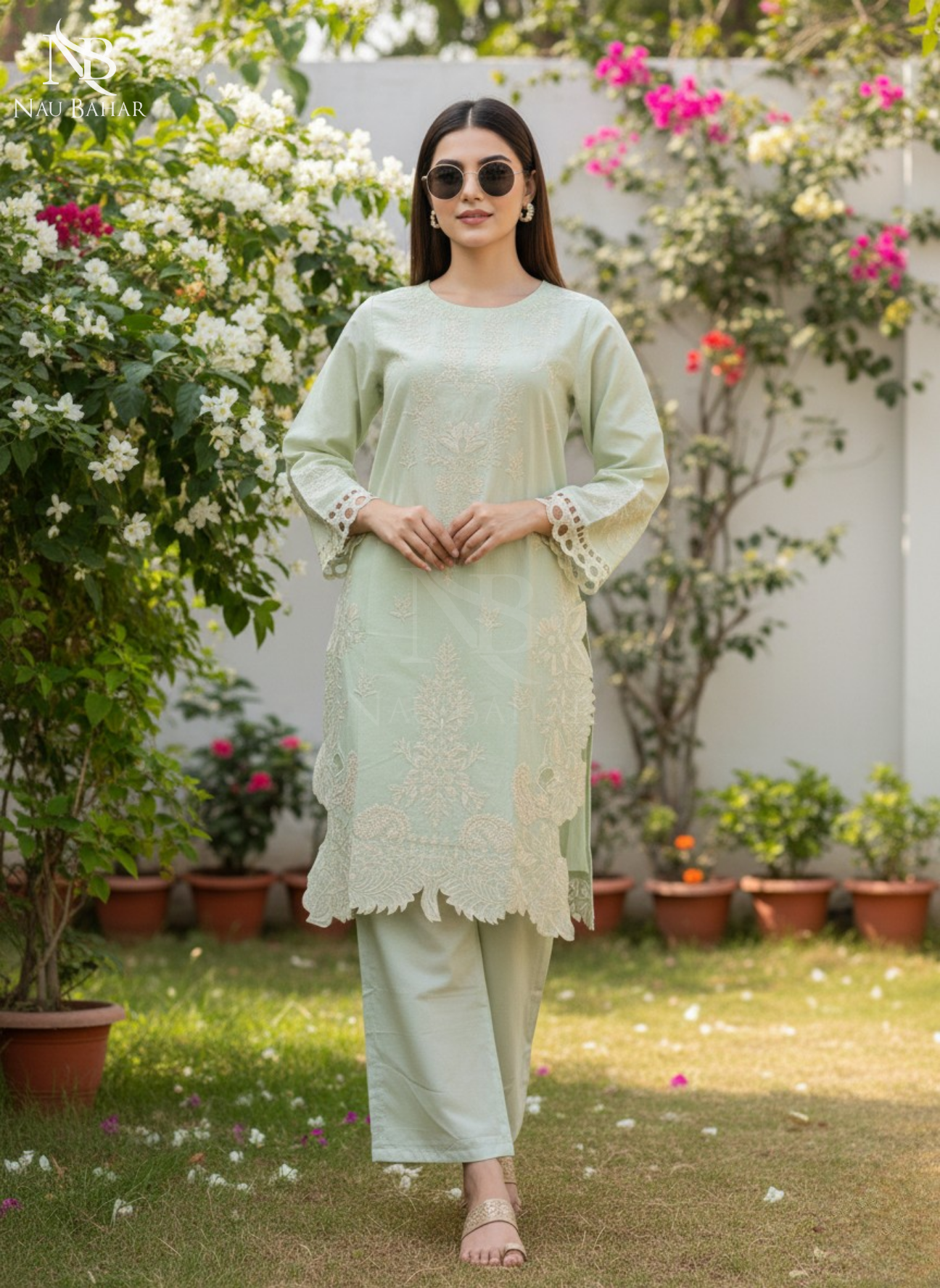 ZB07 Embroidered Lawn 2 Piece Co-Ords Set
