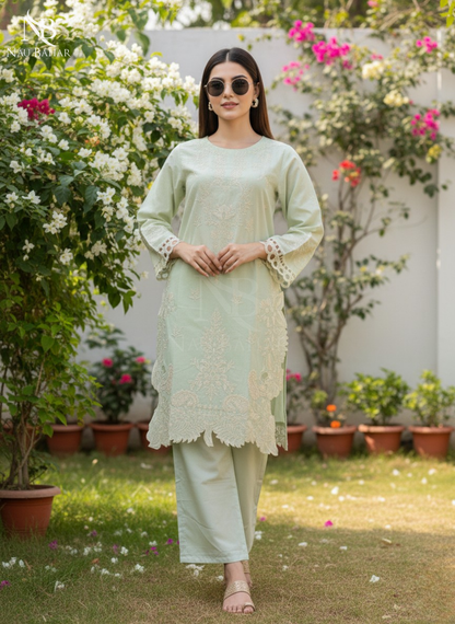ZB07 Embroidered Lawn 2 Piece Co-Ords Set