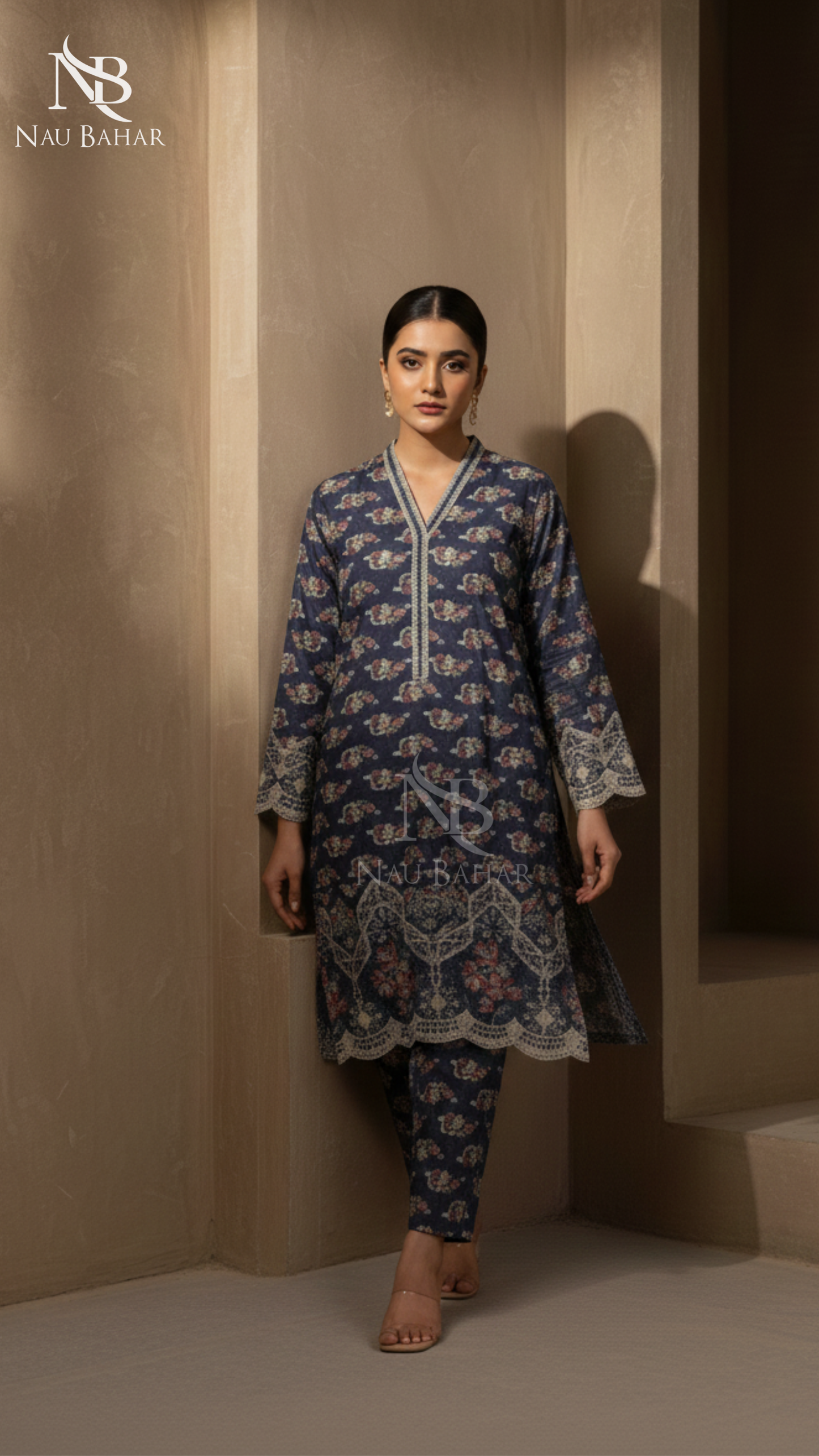 Vol-1 Khaddar Co Ords by Naubahar Embroidered Printed Khaddar 2 Piece - Winter Collection