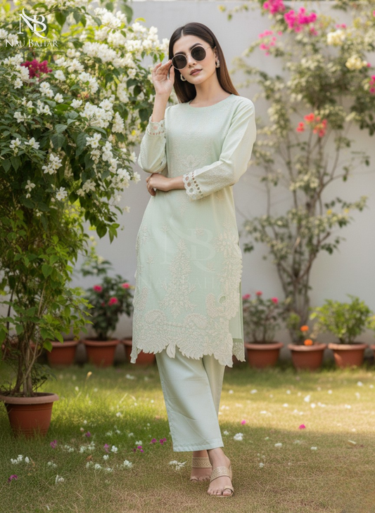 ZB07 Embroidered Lawn 2 Piece Co-Ords Set