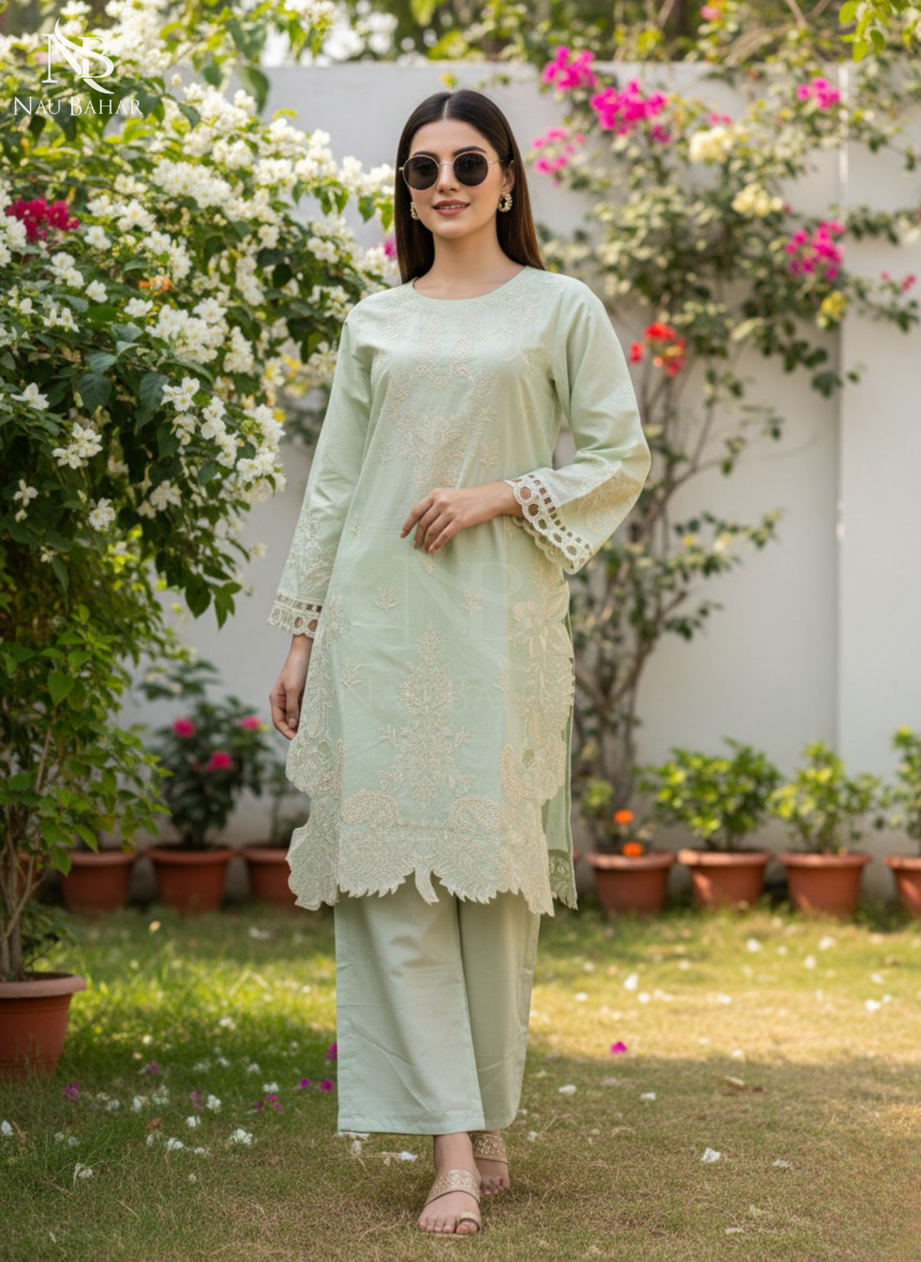 ZB07 Embroidered Lawn 2 Piece Co-Ords Set