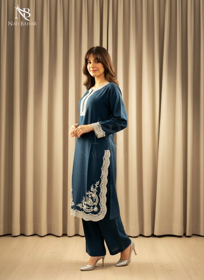 ZB04 Embroidered Lawn 2 Piece Co-Ords Set