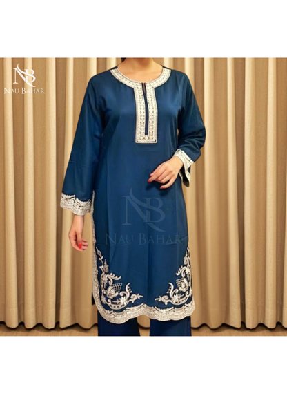 ZB04 Embroidered Lawn 2 Piece Co-Ords Set