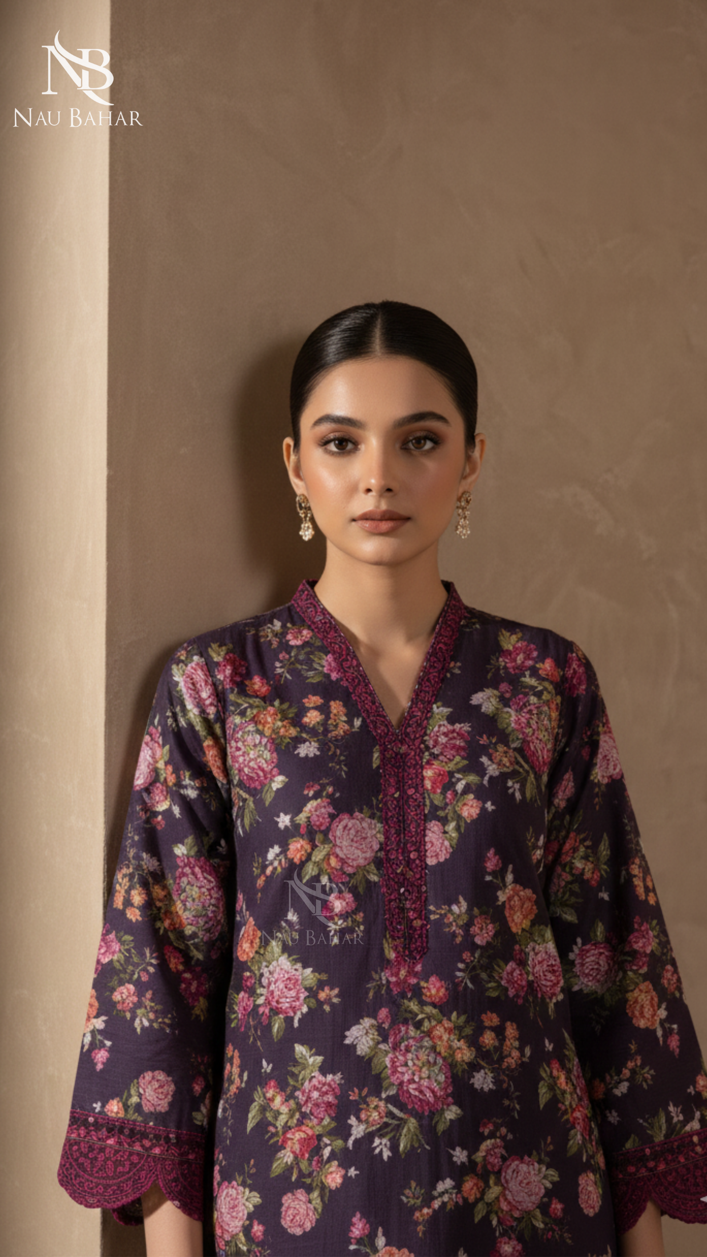 Vol-1 Khaddar Co Ords by Naubahar Embroidered Printed Khaddar 2 Piece - Winter Collection