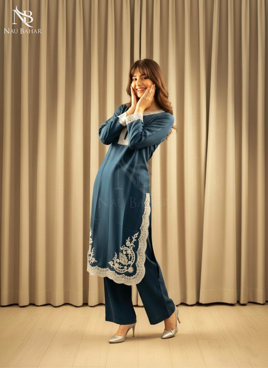 ZB04 Embroidered Lawn 2 Piece Co-Ords Set