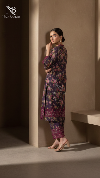 Vol-1 Khaddar Co Ords by Naubahar Embroidered Printed Khaddar 2 Piece - Winter Collection