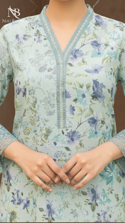 Vol-1 Khaddar Co Ords by Naubahar Embroidered Printed Khaddar 2 Piece - Winter Collection