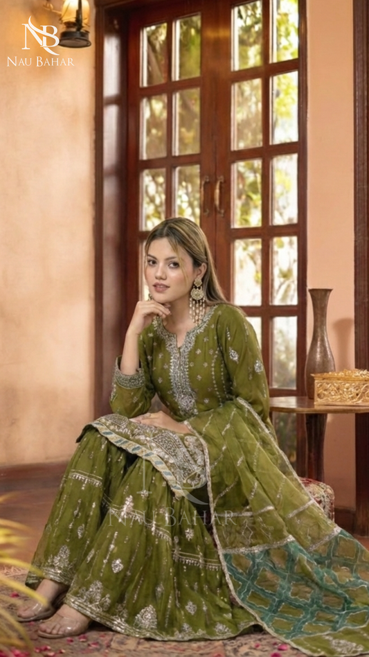 NB-01 Festive Formal Vol 2 Embroidered Organza Stitched 3 Piece Suit